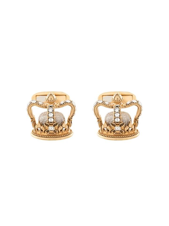 Dolce & Gabbana Crown Embellished Cufflinks - Gold