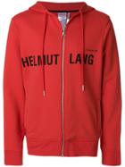 Helmut Lang Zipped Logo Hoodie - Red