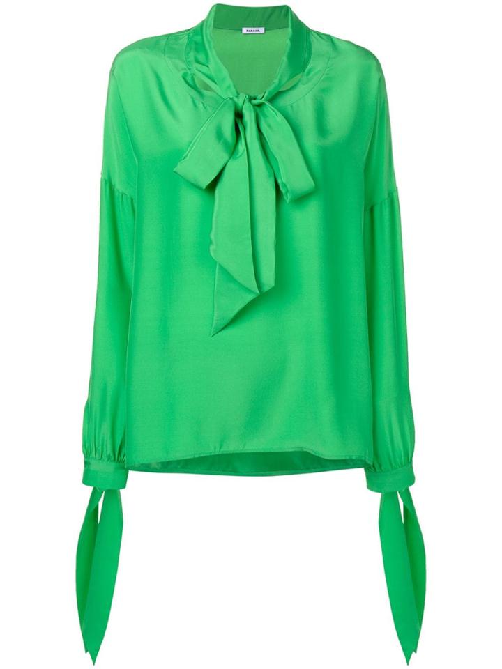 P.a.r.o.s.h. Ribbon Tied Blouse Top - Green