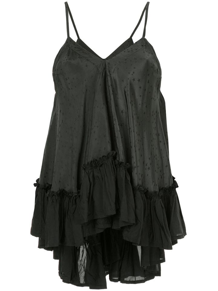 Miyao Star Print Frill Trim Cami - Black