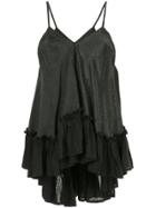 Miyao Star Print Frill Trim Cami - Black