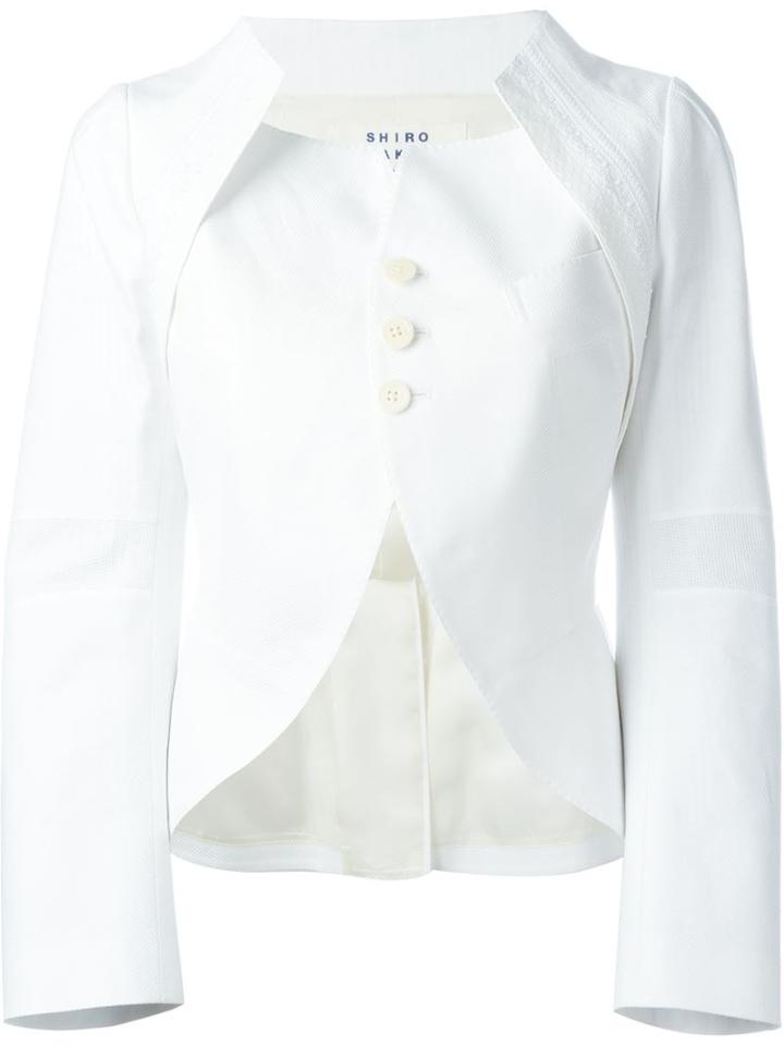 Shiro Sakai Structured Jacket, Women's, Size: Medium, White, Cotton/cupro