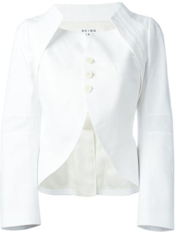 Shiro Sakai Structured Jacket, Women's, Size: Medium, White, Cotton/cupro
