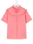 Vivetta Kids Hand Collar Short-sleeved Shirt - Pink & Purple