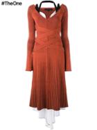 Proenza Schouler Layered Ribbed Knit Dress, Women's, Size: Medium, Yellow/orange, Silk/polyester/spandex/elastane/wool