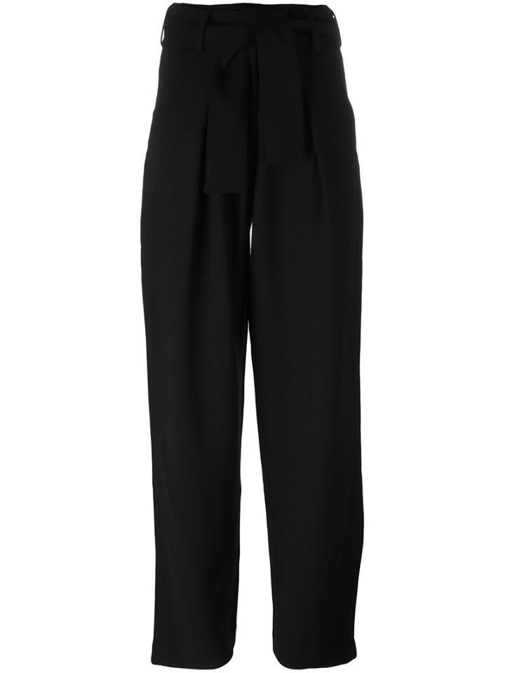 Marcelo Burlon County Of Milan Belted Trousers, Women's, Size: 38, Black, Cotton/polyamide/spandex/elastane/virgin Wool