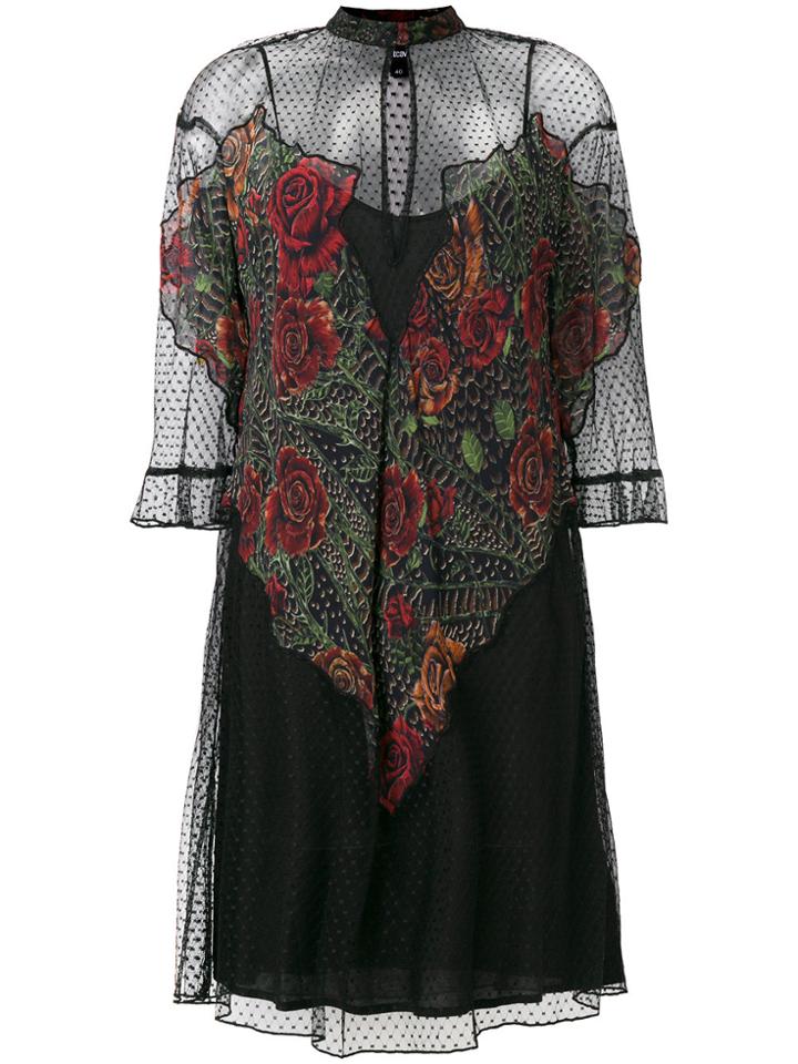 Just Cavalli See-through Inserts Dress - Black