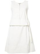 Dorothee Schumacher - Zip Up Fitted Dress - Women - Cotton - 3, Women's, White, Cotton