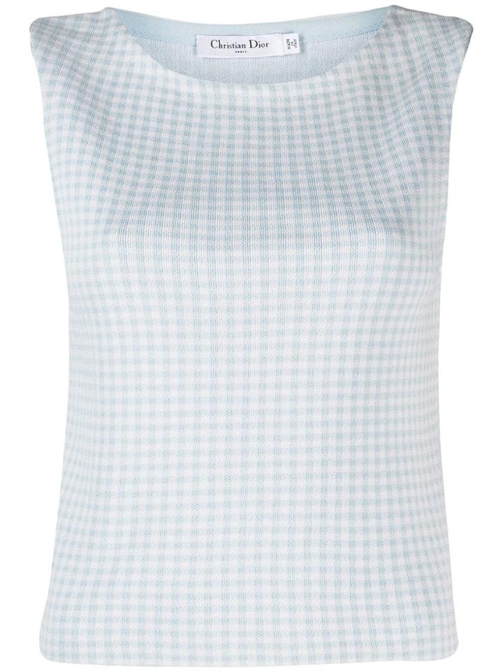 Christian Dior Pre-owned 1990's Gingham Blouse - Blue
