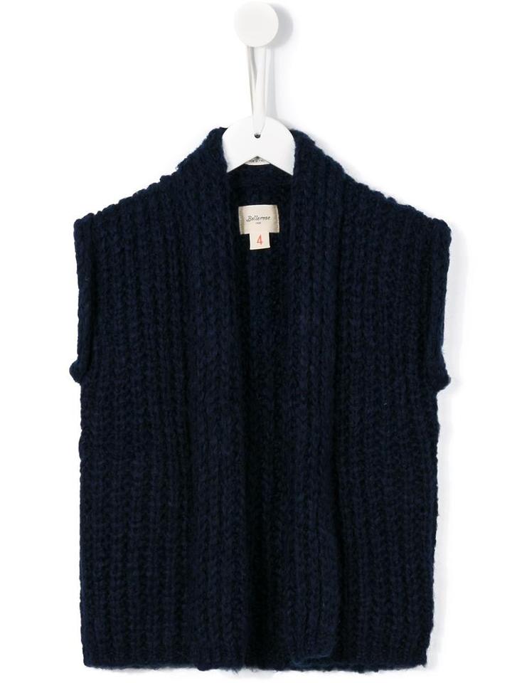 Bellerose Kids Open Front Knit Vest, Boy's, Size: 6 Yrs, Blue