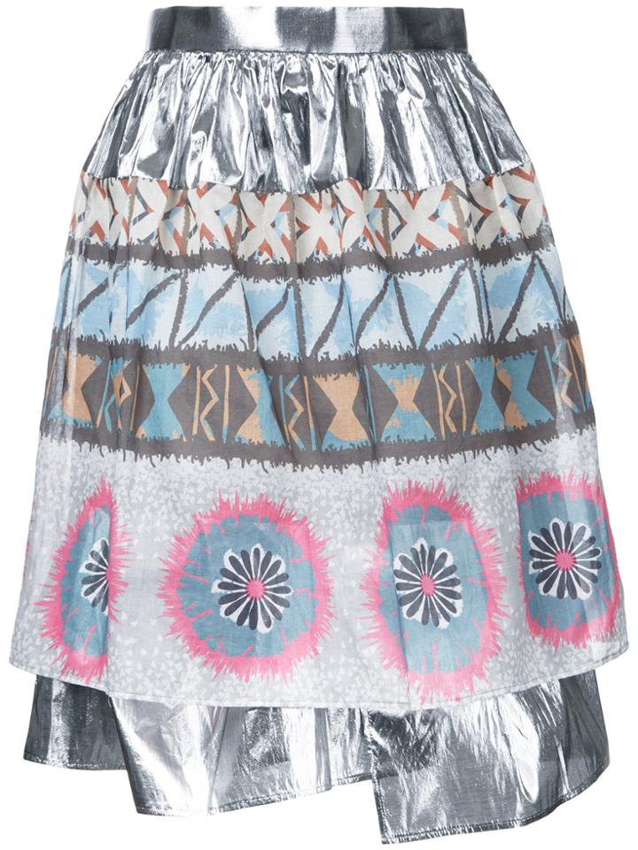 Kolor Metallic Gathered Skirt - Multicolour
