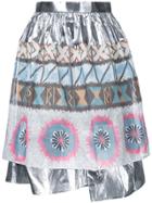 Kolor Metallic Gathered Skirt - Multicolour