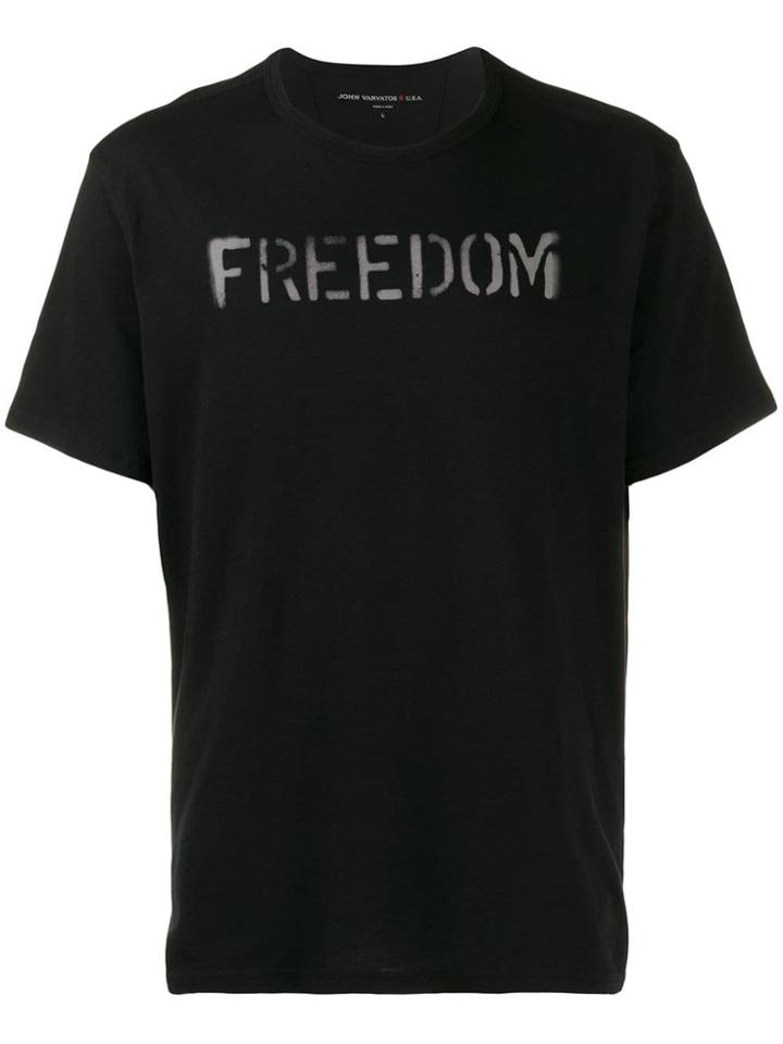 John Varvatos Star Usa Printed 'freedom' T-shirt - Black