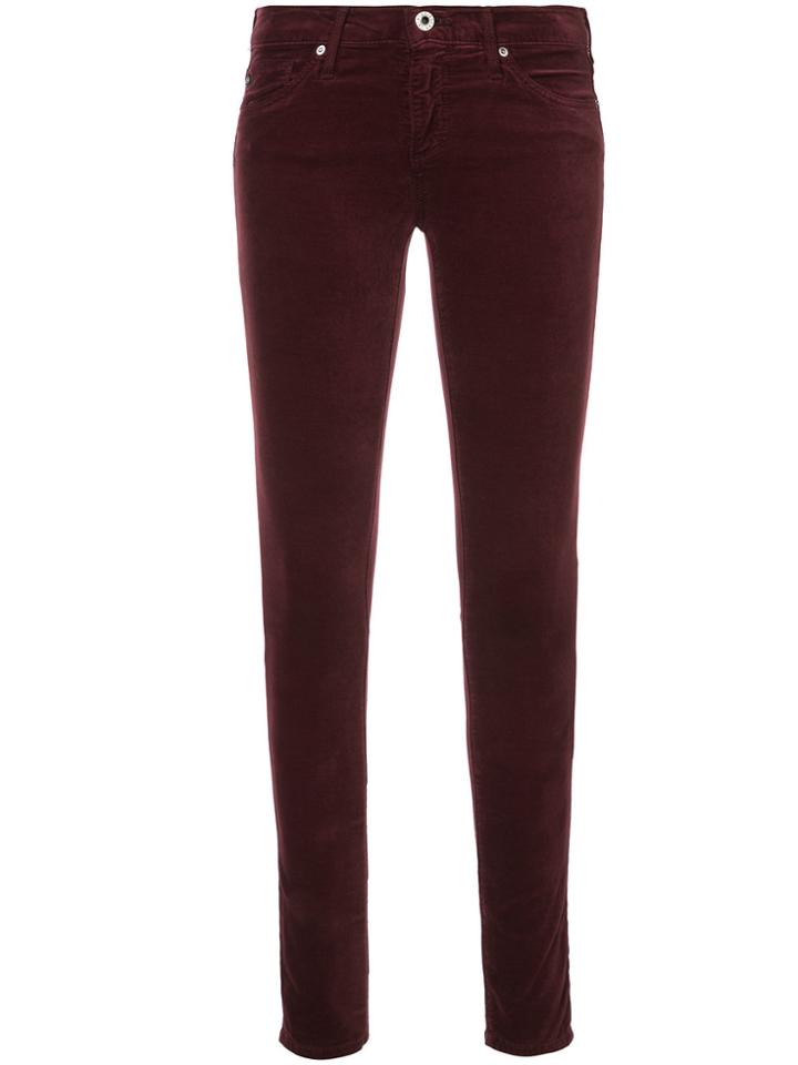 Ag Jeans Low-rise Skinny Jeans - Red