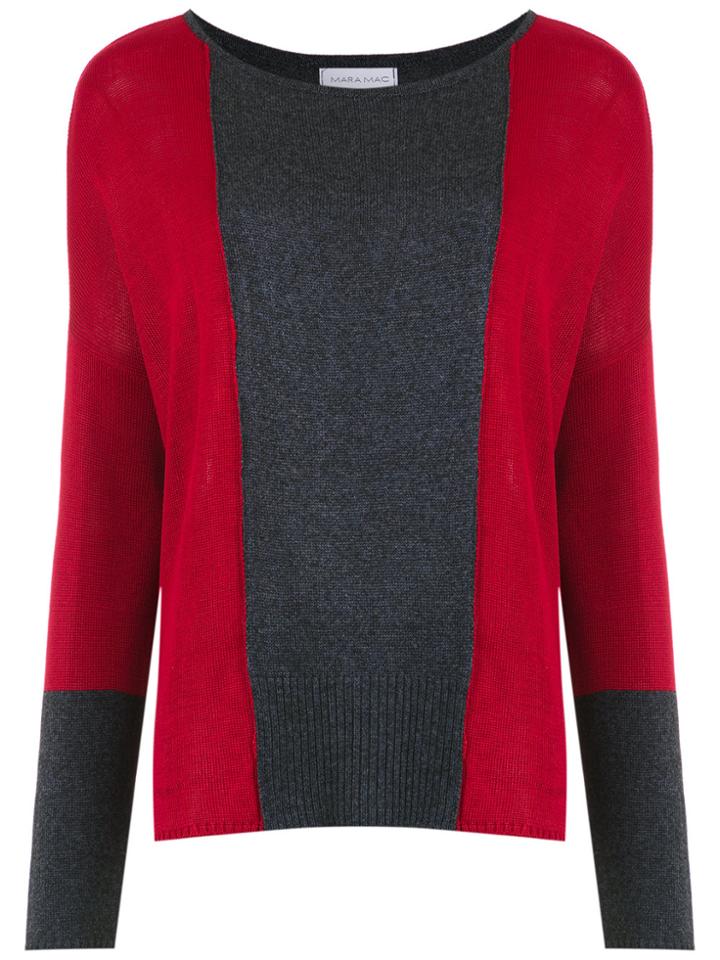 Mara Mac Panelled Knit Top - Grey