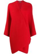 N.peal Ribbed Cape Cardigan - Red