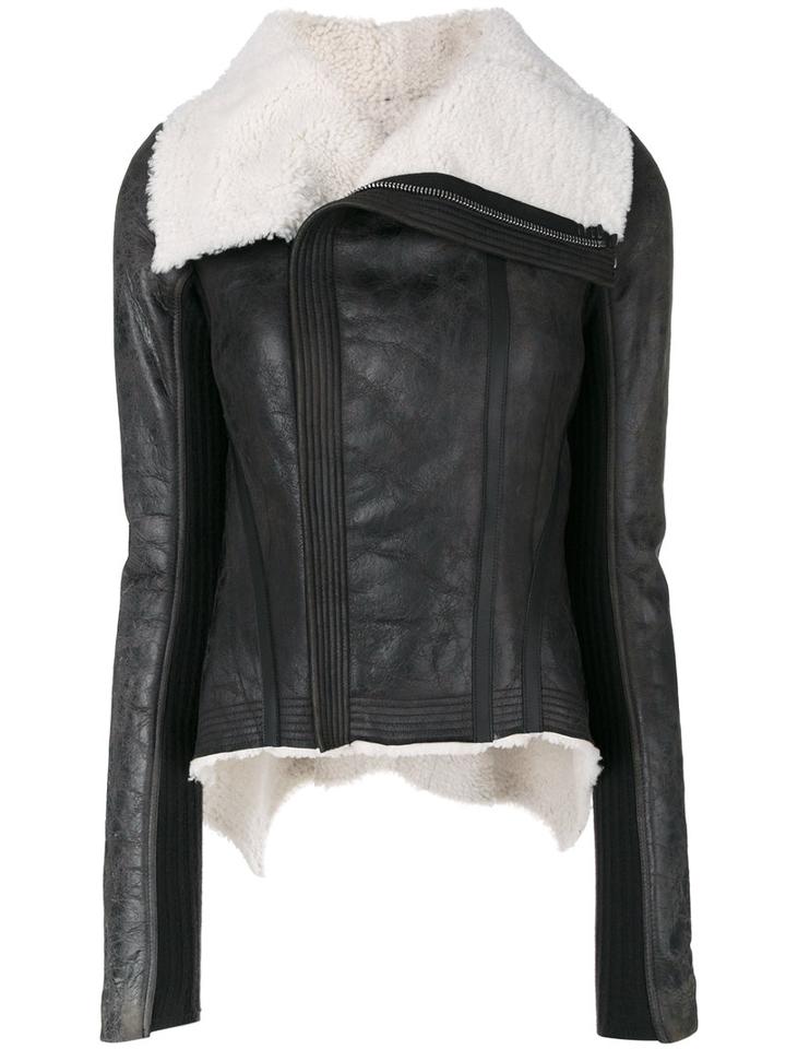 Rick Owens - Shearling Lined Jacket - Women - Calf Leather/cupro - 44, Black, Calf Leather/cupro
