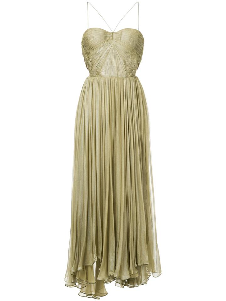 Maria Lucia Hohan Pleated Design Strapless Dress - Green