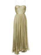 Maria Lucia Hohan Pleated Design Strapless Dress - Green