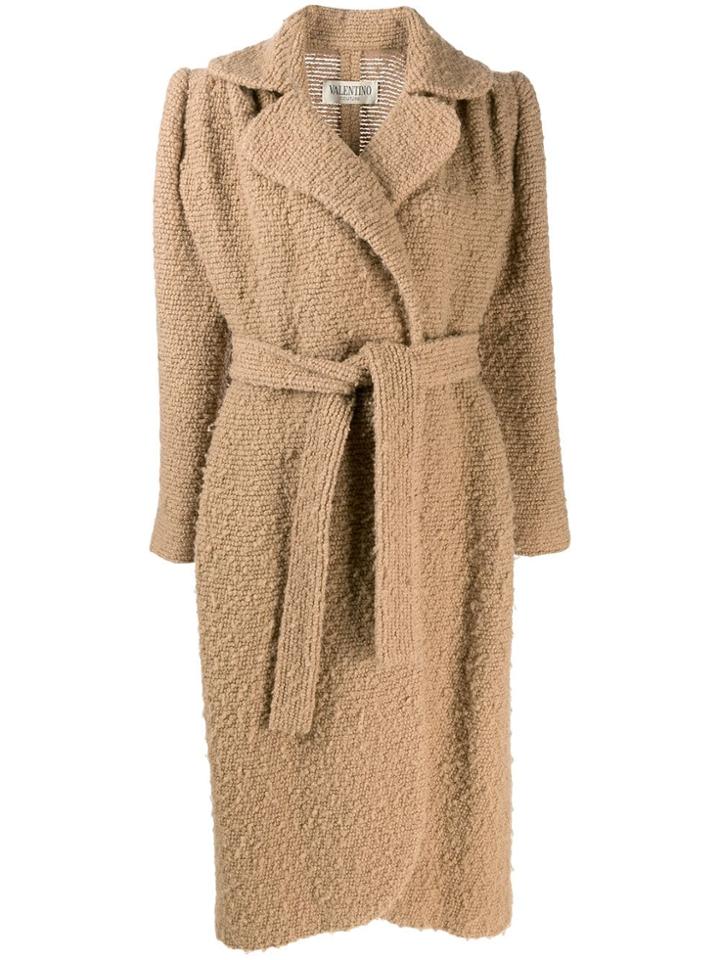 Valentino Pre-owned 1980s Tied Midi Coat - Neutrals