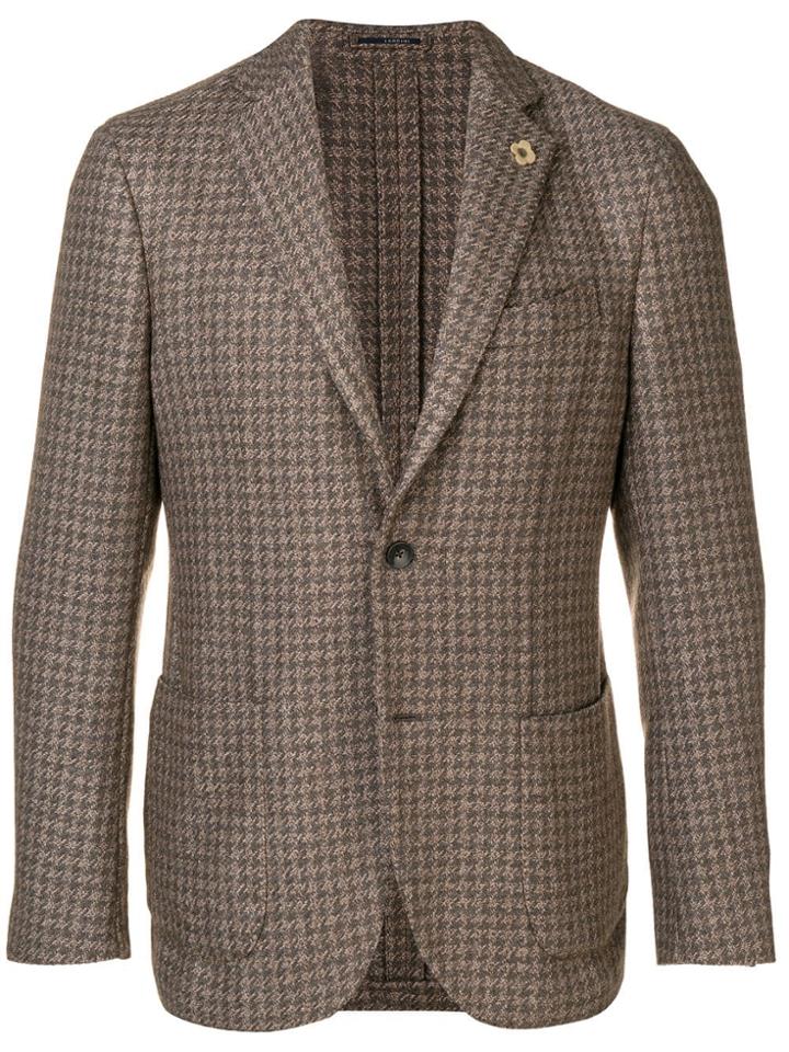 Lardini Houndstooth Blazer - Brown