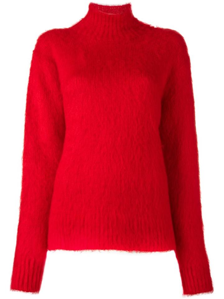 Msgm Roll Neck Jumper, Women's, Size: Medium, Red, Acrylic/polyamide/mohair