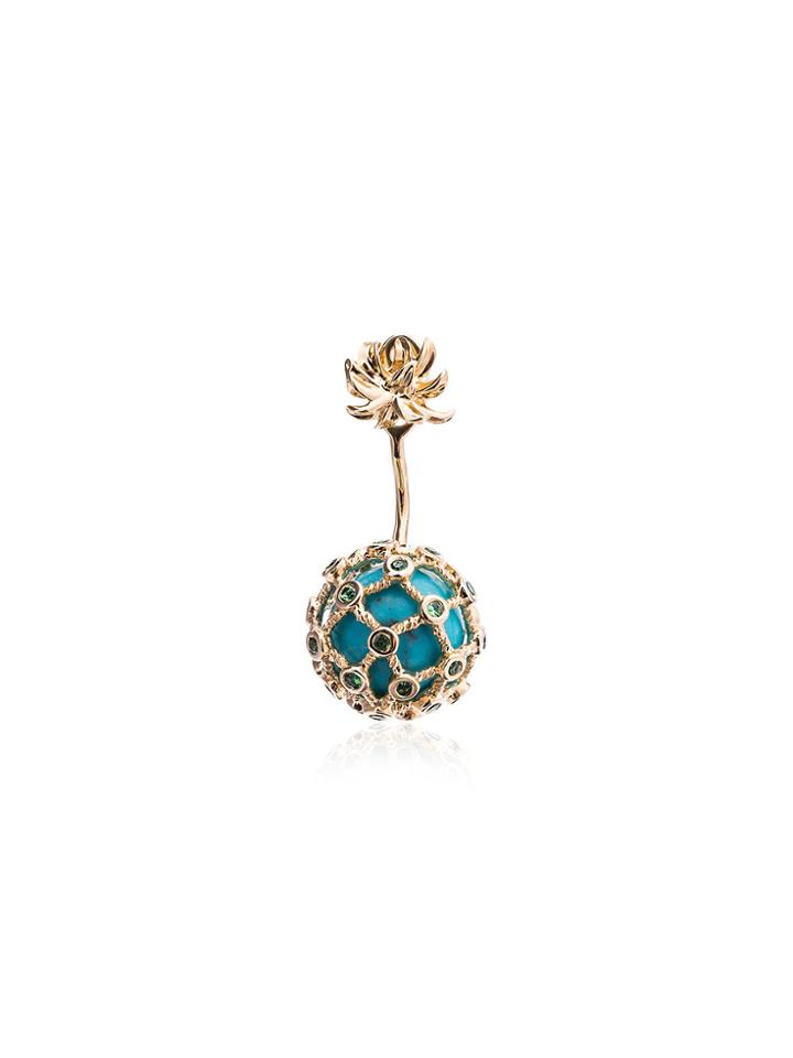Yvonne Léon Turquoise Mini Pineapple Gold Earring - Metallic