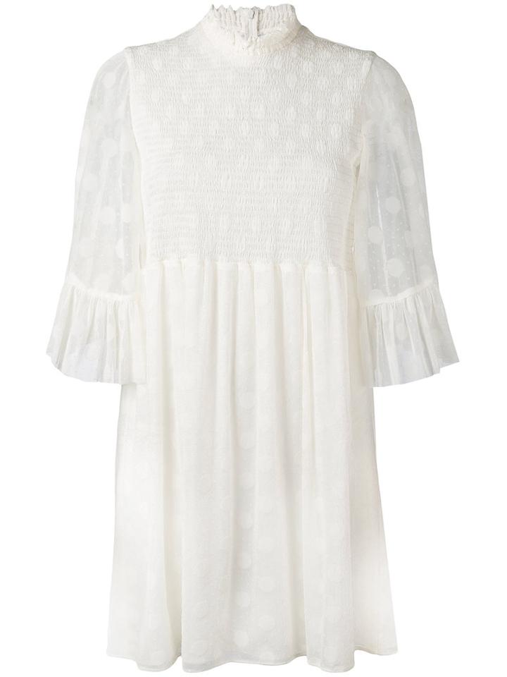 Mcq Alexander Mcqueen - Frill Sleeve Mini Dress - Women - Polyamide/polyester/viscose - 40, White, Polyamide/polyester/viscose