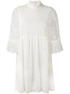Mcq Alexander Mcqueen - Frill Sleeve Mini Dress - Women - Polyamide/polyester/viscose - 40, White, Polyamide/polyester/viscose