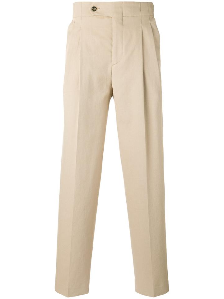 Éditions M.r - High Waist Trousers - Men - Cotton/polyester - 46, Nude/neutrals, Cotton/polyester