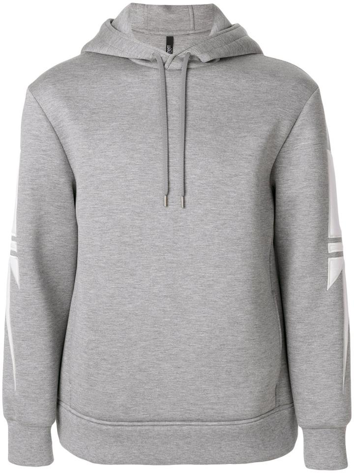 Neil Barrett - Lightning Bolt Hoodie - Men - Polyurethane/viscose - L, Grey, Polyurethane/viscose