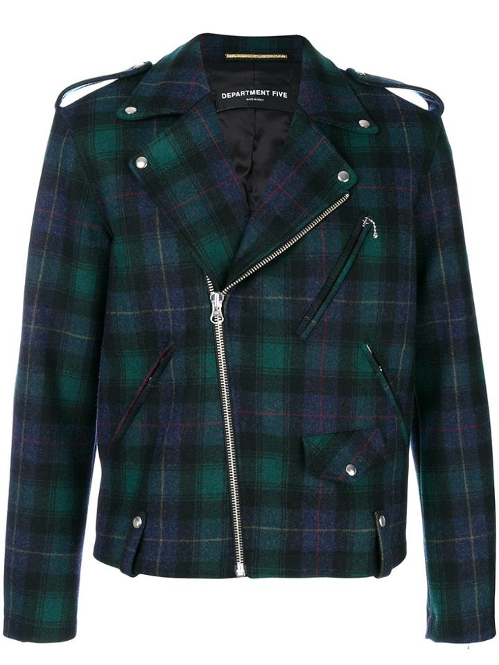 Department 5 Tartan Biker Jacket - Multicolour