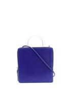 Building Block Box Leather Tote - Blue