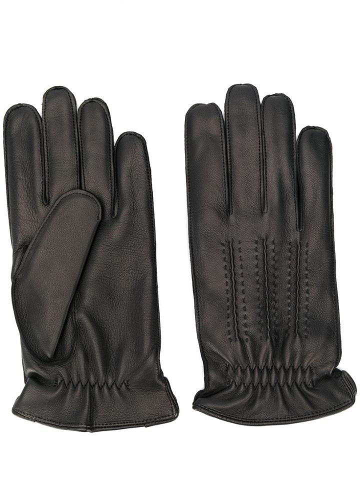 Orciani Stitching Detail Gloves - Black