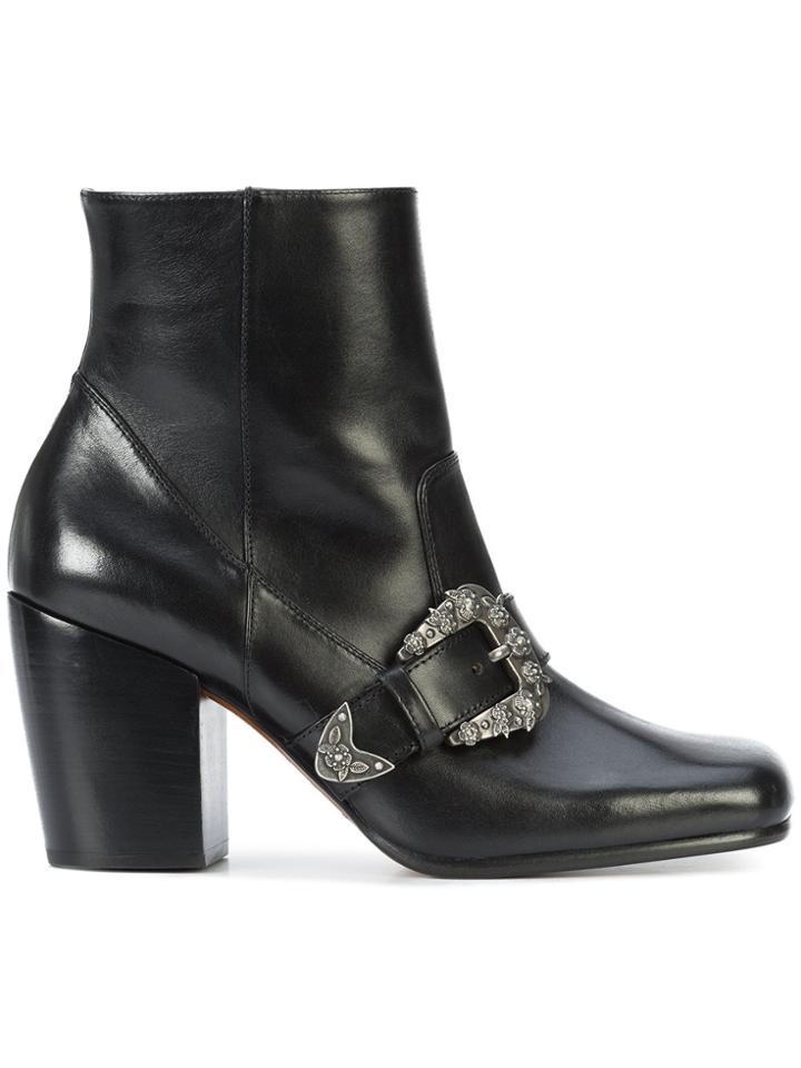 Coach Western Buckle Boots - Black