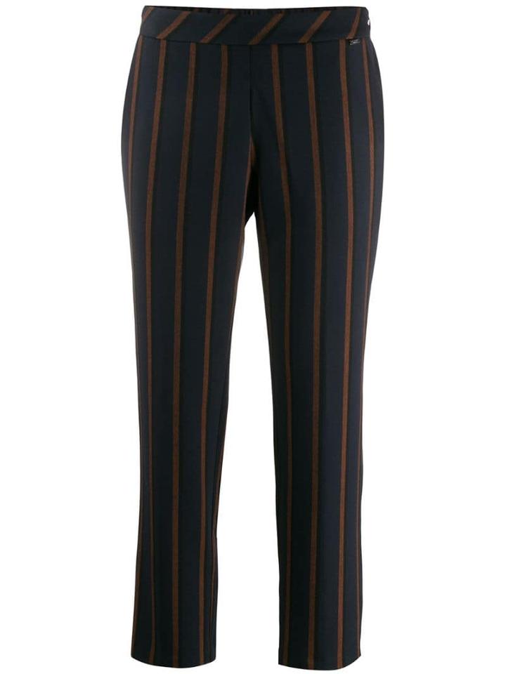 Twin-set Striped Crop Trousers - Blue