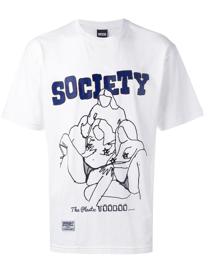 Ktz - Society Printed T-shirt - Men - Cotton - S, White, Cotton