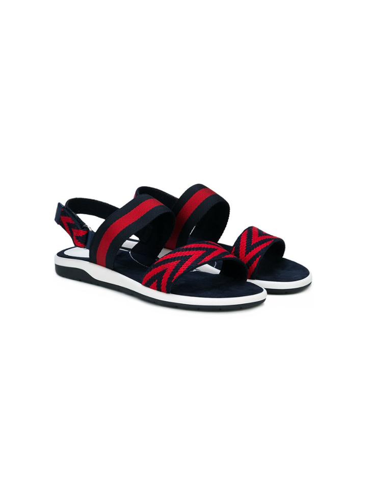 Gucci Kids Chevron Strap Sandals - Blue
