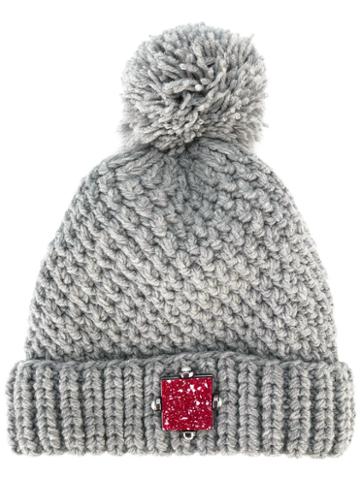 Eshvi Eshvi X 711 Bobble Hat, Women's, Grey, Wool