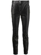 Givenchy Slim Fit Leather Trousers - Black
