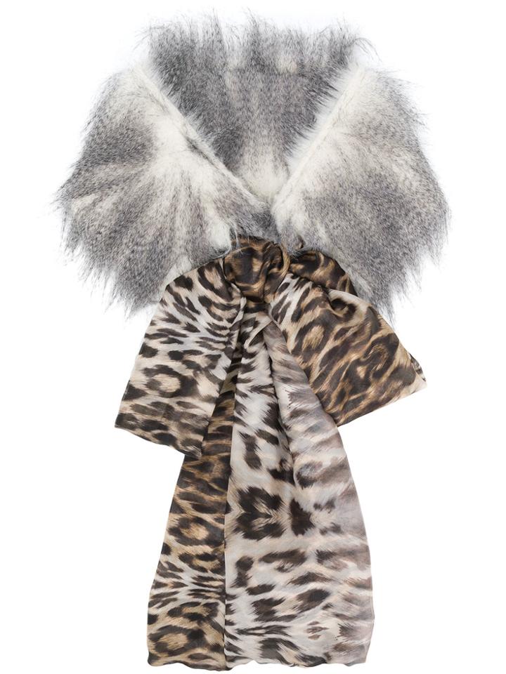Liska Collar And Tie Scarf - Grey