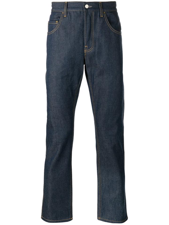 Gucci Loved Jeans, Men's, Size: 33, Blue, Cotton/calf Leather