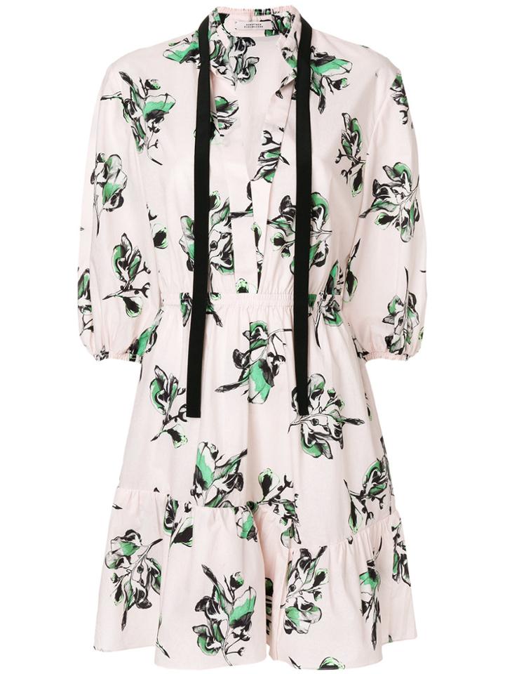 Dorothee Schumacher Floral Drawstring Mini Dress - Pink & Purple