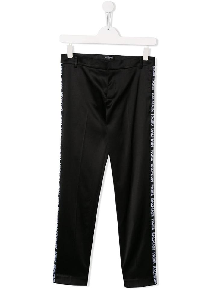 Balmain Kids Casual Satin Trousers - Black