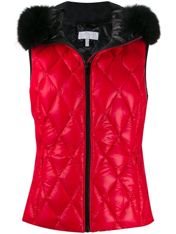 Escada Sport Quilted Effect Vest - Red