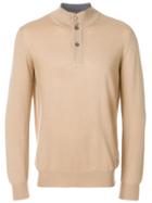 Fay Buttoned Neck Pullover - Nude & Neutrals