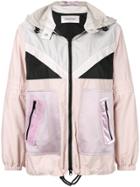 Valentino Geometric Panel Hooded Jacket - Pink & Purple