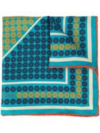 Shanghai Tang Geometric Shòu Print Pocket Square - Blue