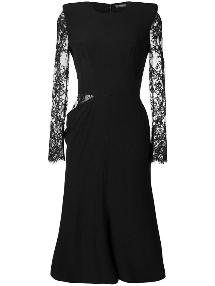 Alexander Mcqueen Lace Midi Dress - Black