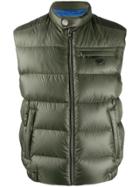 Prada Sleeveless Contrasting Feather Down Lined Vest - Green